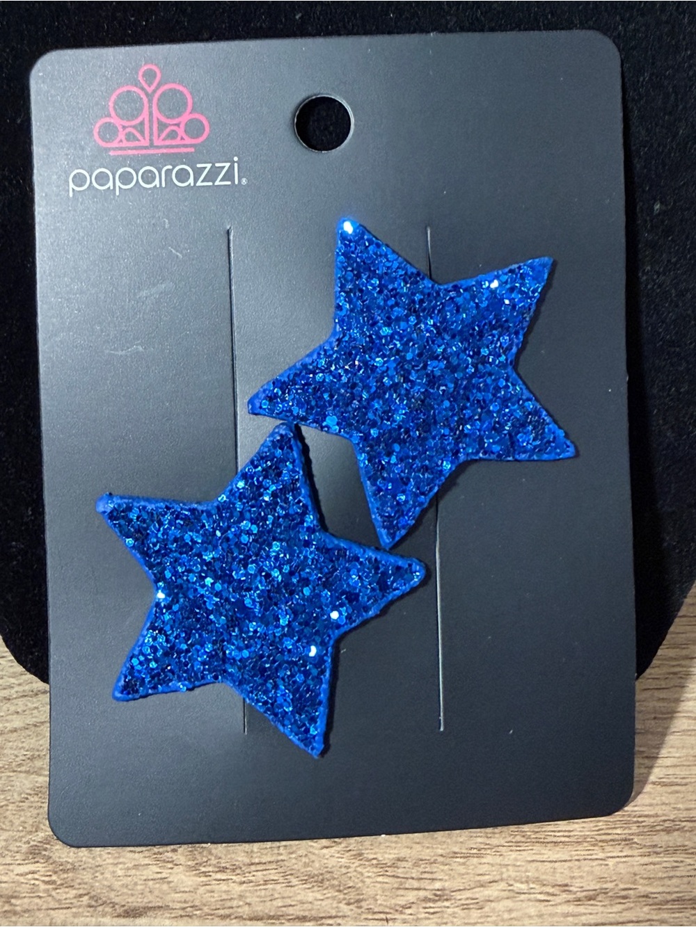 paparazzi Bright Blue Glitter Star Hair Clips